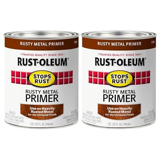 Rust-Oleum 7769502 Protective Enamel Paint Stops Rust, 1 Quarts (Pack of 2), Flat Rusty Metal Primer