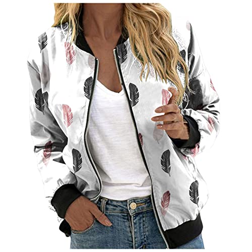 Veste fleuri pour femmes manteau court léger imprimé sportif zippé
