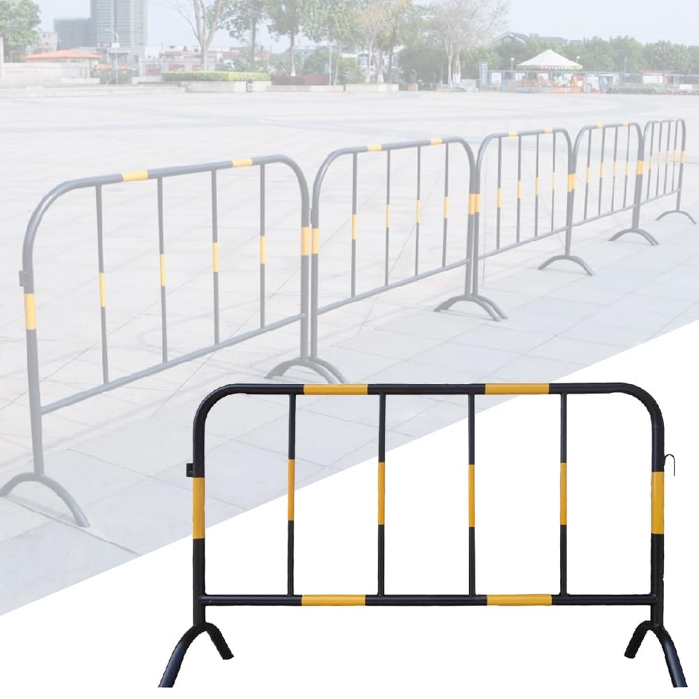 WQPMNYG Metal Barricades for Crowd Control - Durable Outdoor Traffic Barriers for Driveways, Roads, and Garages