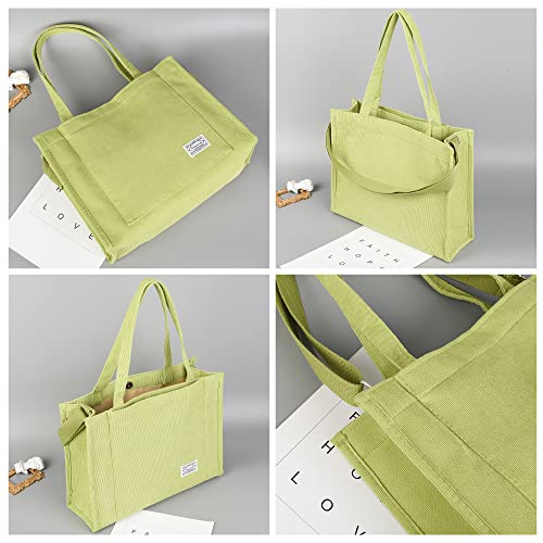 Image of Valleycomfy Corduroy Tote Bag for Women Travel Crossbody Bag Purse Women Shoulder Bags Work Handbags Everyday Hobo Bag
