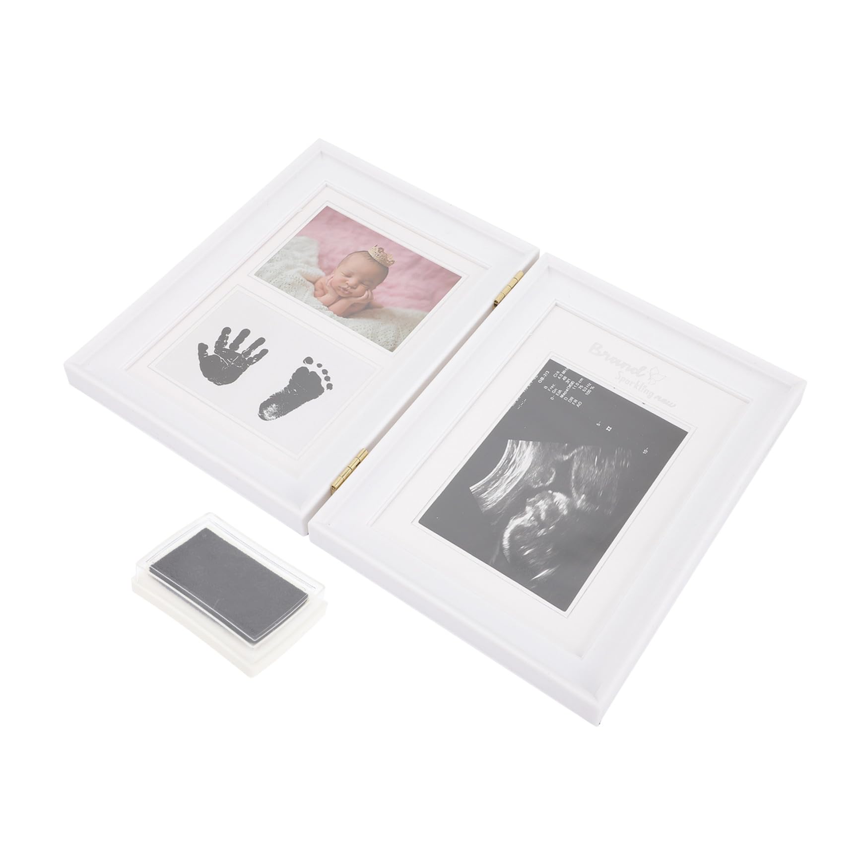 KOMBIUDA Cornice Portafoto Neonata in Pvc Rosa Impronta Mani e Piedi, Design Unico e Creativo, per Camera del Ragazzo Ragazza o Soggiorno, Idea Regalo Nascita Personalizzata