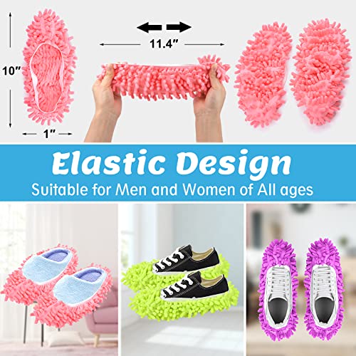 Iumé 5-Pairs Mop Slippers Shoes For Floor Cleaning , 10 Pcs Microfiber Shoes Cover Reusable Dust Mops For Women Washable , Mop Socks For Foot Dust Hair Cleaners Sweeping House Office Bathroom Kitchen #TOP1