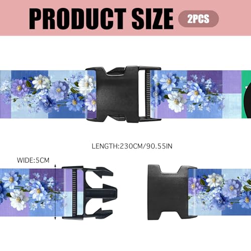 Image of Nuxovilar Luggage Straps Set for Suitcase 1.96x90.5in Polyester