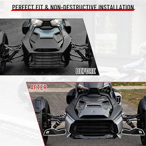 Image of Front Splash Guards Protectors for Can-Am Ryker, Black Aluminum A-Arm Protectors for Can-Am Ryker 600 900 Sport & Ryker Rally Edition All Models, Replace #219400863