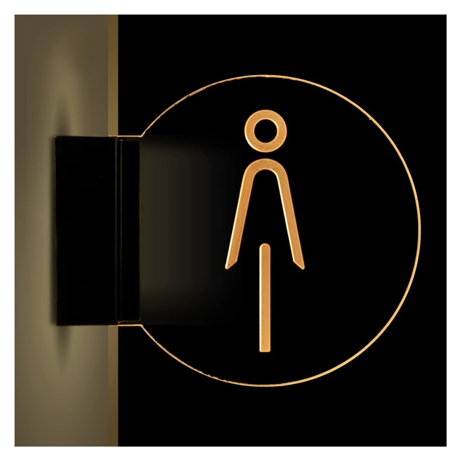 Carteles para aseos, Letreros de baño redondos luminosos doble cara 8 pulgadas