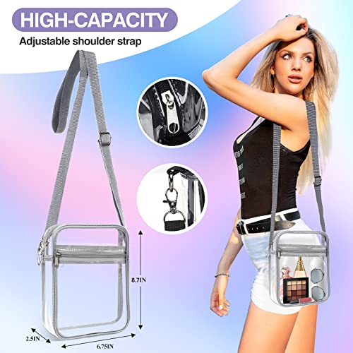 Image of Clear Bag Stadium Approved,Clear Crossbody Purse Bag, with Adjustable Shoulder Strap for Women, With front pocket