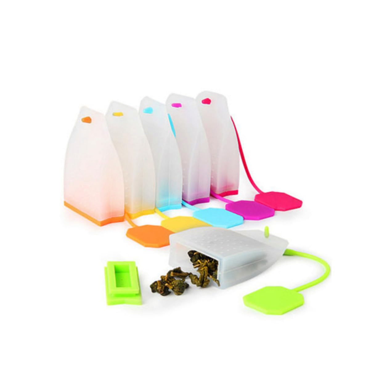 PRETYZOOM 18piezas Filtros De Té De Silicona Reutilizables Infusor De Té Práctico Para Tazas Teteras y Mugs Fácil De Limpiar y Usar Color Aleatorio