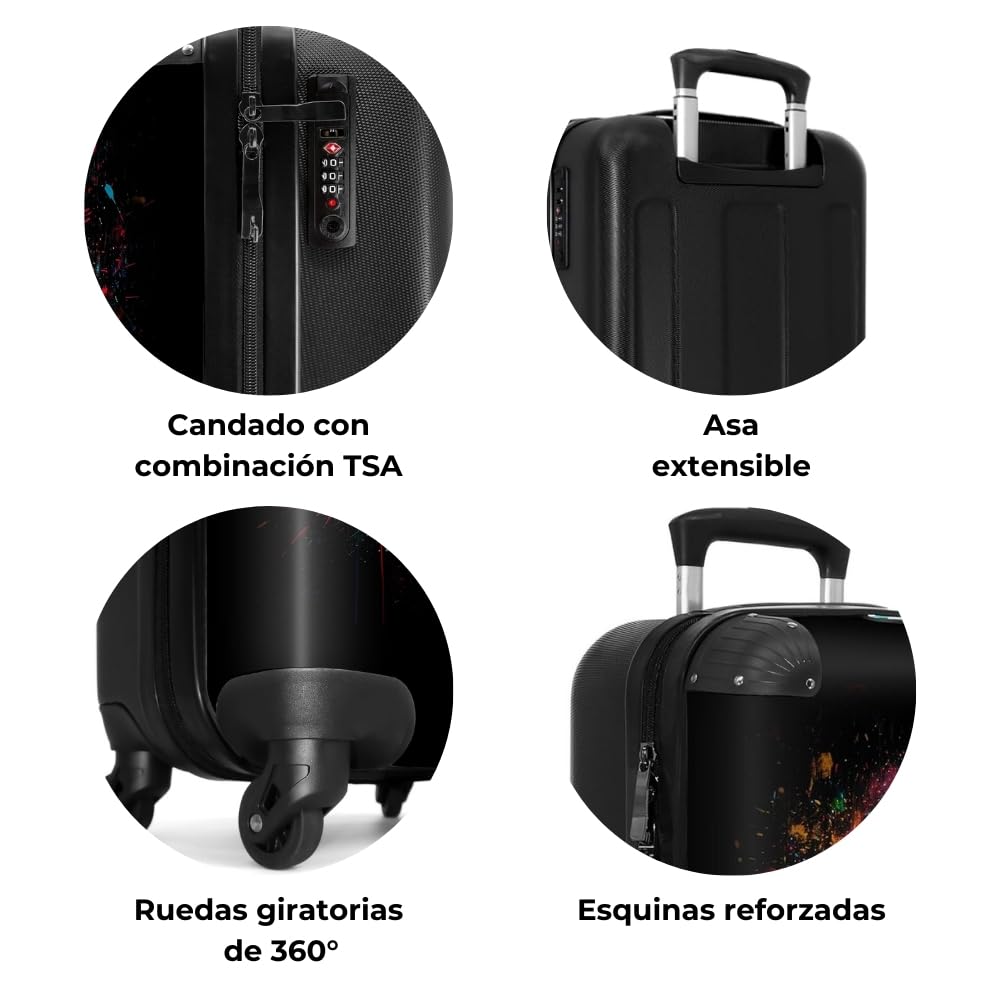 NoBoringSuitcases.com Maleta de Viaje Cabina, Maleta Cabina, Maletas de Viaje, Trolley con Ruedas, Trolley Cabina, Carry on Luggage, Equipaje de Mano (Balón de Baloncesto, Naranja, 55x40x20 cm)