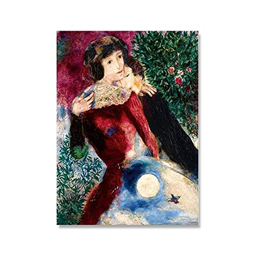 QITEX Tableau toile Decoration Murale Marc Chagall Posters Abstrait Amant Art Mur Marc Chagall Impressions Marc Chagall Peintures Toile Décoration Intérieure...