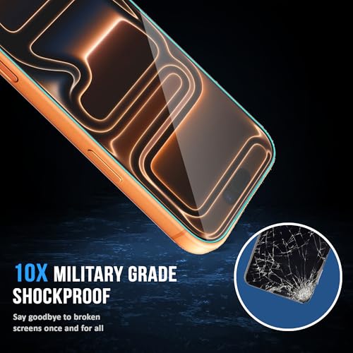 Image of ArmourPro Military-Grade Gorilla Borderless Tempered Glass for iPhone 17 Pro (6.3 Inches) with Installation Kit | Anti Dust Mesh Filter, 9H Hardness Shatterproof, Full Screen Coverage