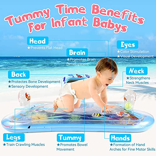 Homesen Esteira de Água Tummy Time para Bebê Menino Menina Tapete de Brincar Inflável Em Pvc com Esp