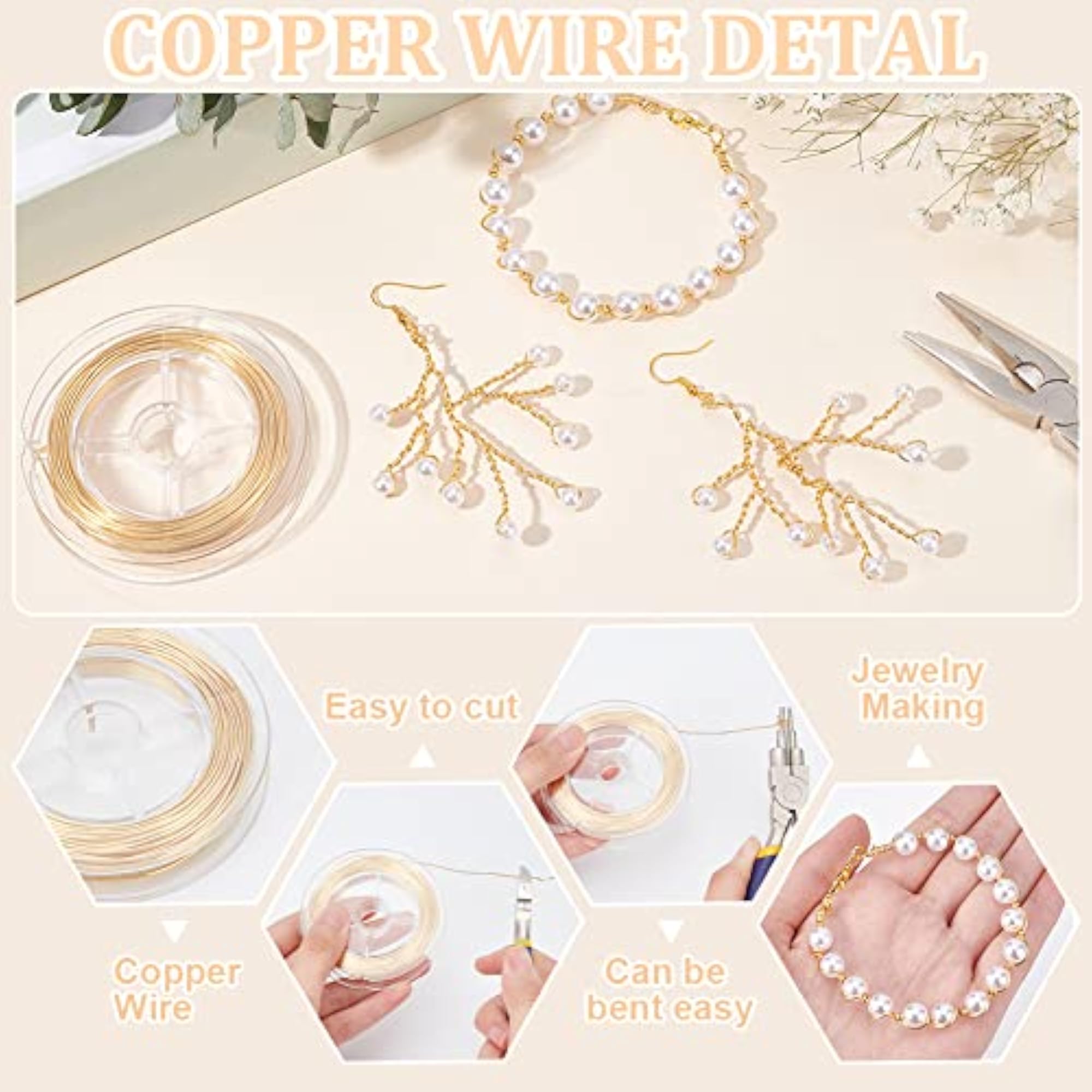 20 Gauge Real 14K Gold Plated Copper Wire, 38FT