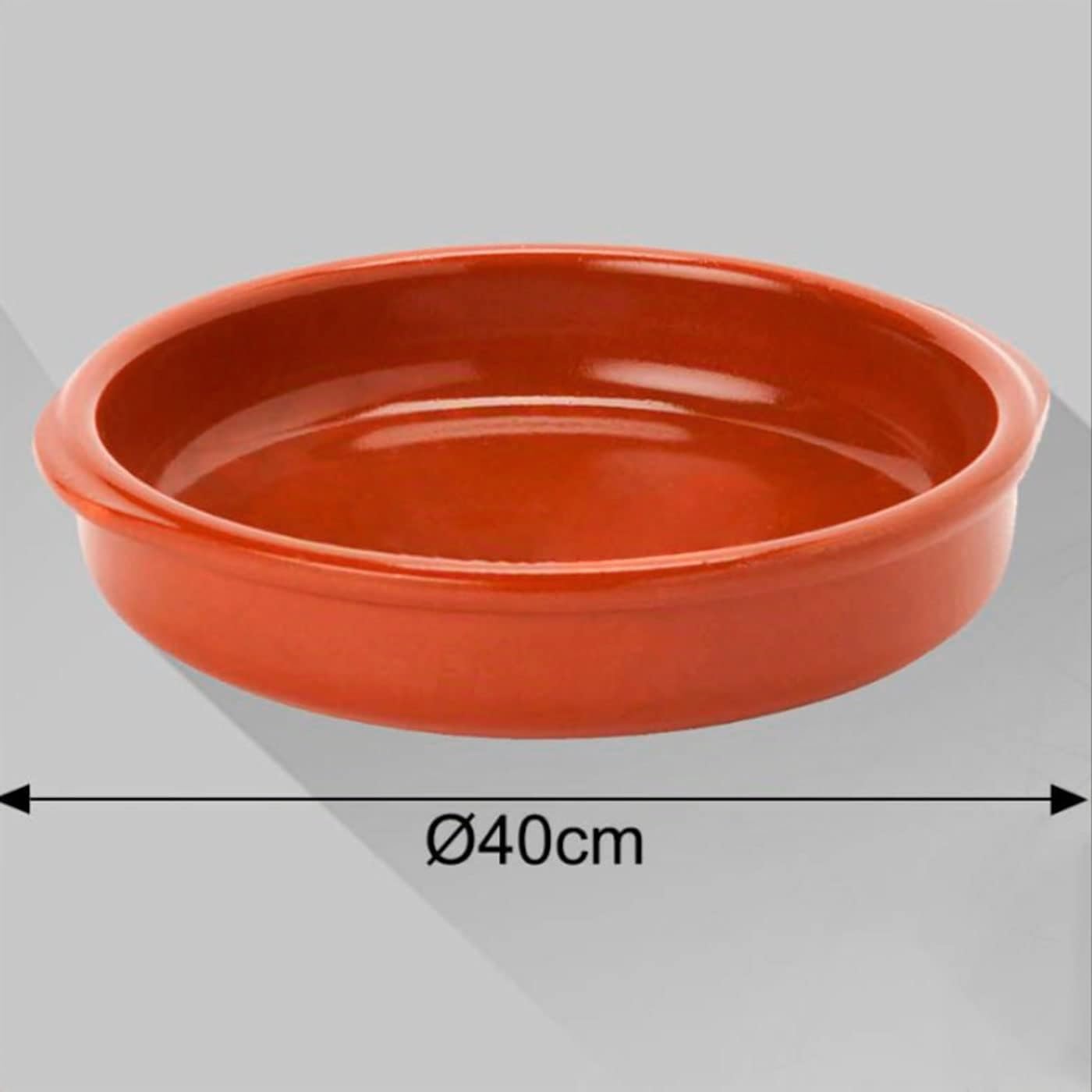 Acan Tradineur - Cazuela Redonda de Barro - Apta para vitro y Horno - Ideal para guisos y asados caseros –Ø 40 cm - Modelo Aleatorio