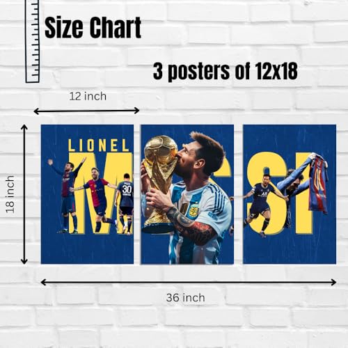 Image of Good Hope - Footballer Messi Motivational Quote 3 Split Posters 12x18 Inch - Soccer Wall Art for Bedroom, Football Legend Decor, Gift for Fans, Boys, Men, Sports Room, Wallpaper, Sticker, Wall Decoration (Split Poster(36x18 inch)) (Messi Blue)