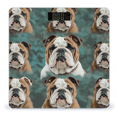 Báscula digital de baño Bulldog inglés con pantalla LCD miniatura 1