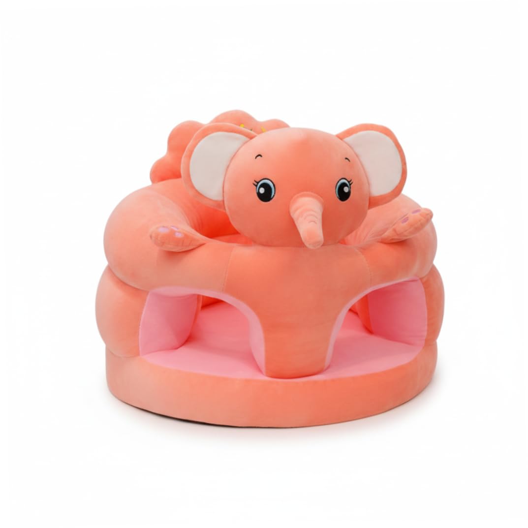 Xdyyjrasa Sit Up Chair for Baby - Sit Me Up Floor Seat with Cartoon Elephant Sitting Support, Soft Plush Infant Chair