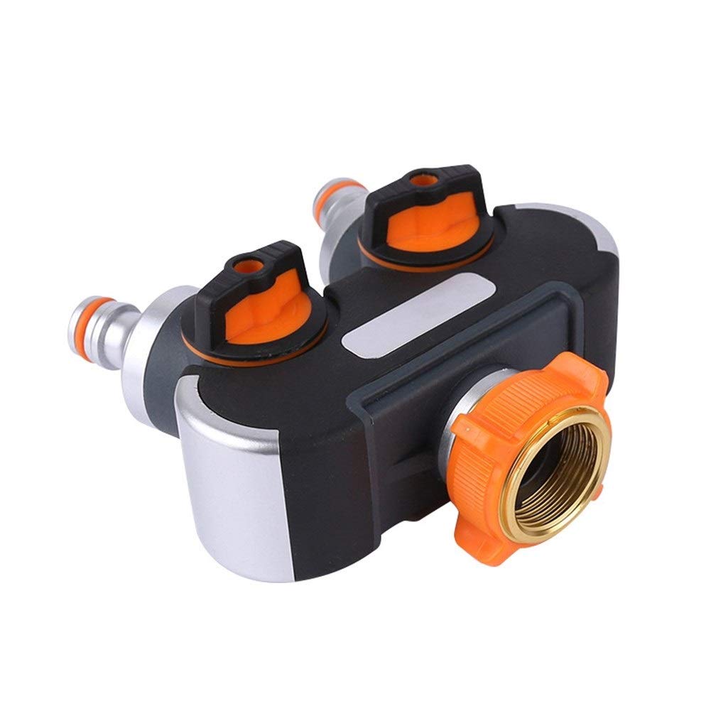 PC 1 Divisor de Agua del Grifo de jardín Accesorios de Junta de Grifo de Doble Paso de Metal Junta de riego Conector de Agua del jardín Accesorios de riego de Jardines
