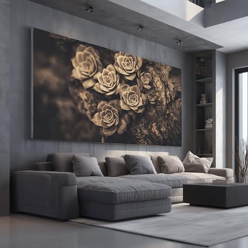 Tableau Boho Succulent 50x100cm pour créer un salon zen et botanique