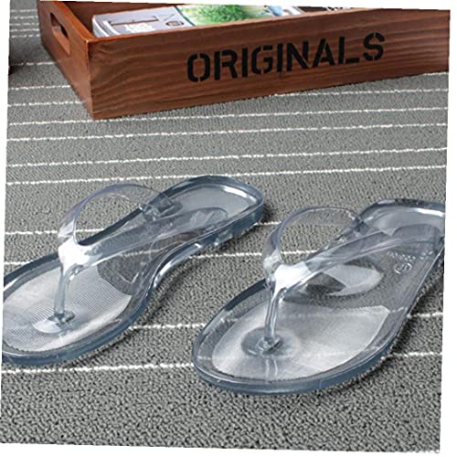 Women Flip Flops Summer Beach Jelly Anti-Slip Flat Slippers Pool Bath Slippers Transparent4