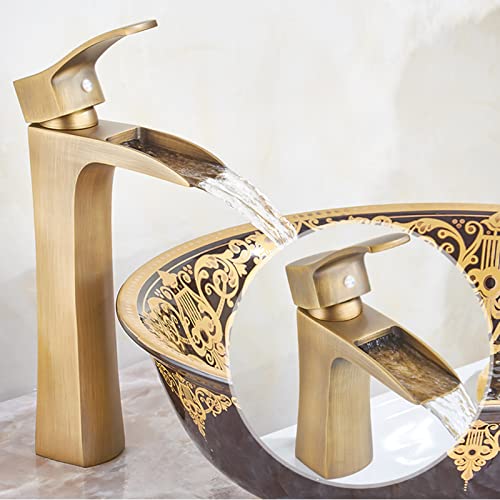 Robinet cascade pour évier éliminant les éclaboussures avec style bronze rétro - 8