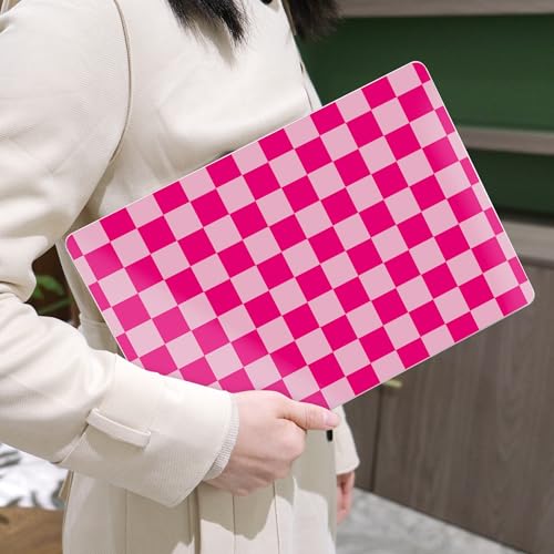Image of MEEgoodo Case for M5 /M4 /M3 /M2 MacBook Air 13 inch 2026 2025 2024 2022, Fit Model A3449 /A3240 /A3113 /A2681, Case Compatible with MacBook Air 13.6-inch, Rose&Light Pink Checkerboard