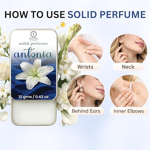Image of IDITRI EXPORT Solid Perfume |Rose & Oud&Antonia Alcohol Free Wax Perfume Balm, Long Lasting | Pocket Tin 12g, Pack Of 2| Non Greasy Smooth Glide, Travel Friendly Men And Women