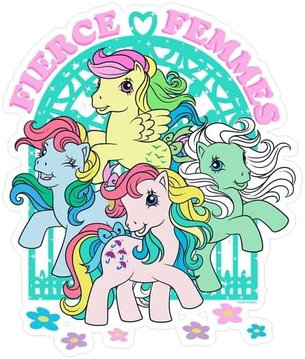 CafePress MLP Retro: Fierce Femmes Medium Die Cut Sticker, 5.75" x 5.75" Matte Finish