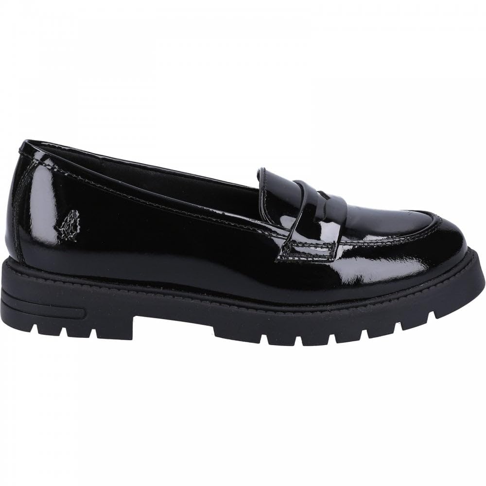 Hush Puppies Girl's Hazel Patent Senior School Uniform Shoe, Black, 7 UK