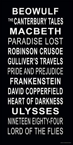 English Literature Subway Sign, Literary Poster, For Classroom, Office, Home or Library. Multiple Sizes Available.