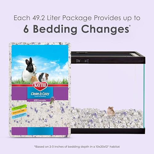 Image of Kaytee Clean & Cozy Lavender Paper Bedding For Pet Guinea Pigs, Rabbits, Hamsters, Gerbils, and Chinchillas, 49.2 Liters