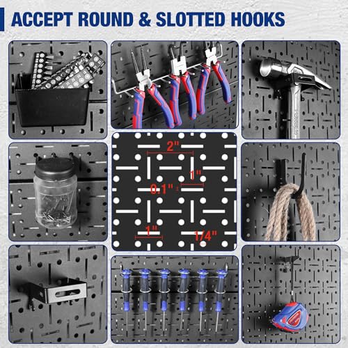Image of WORKPRO 2 Pack 16 inchx32 inchBlack Steel Wall Mount Tool Pegboard