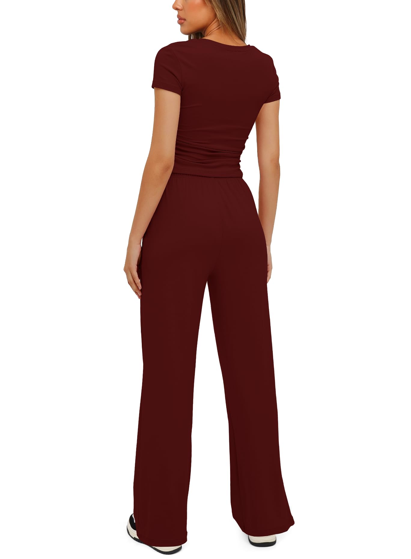 Darong 2-teiliges passendes Outfit für Damen, kurzärmelig, Sommer-Lounge-Set