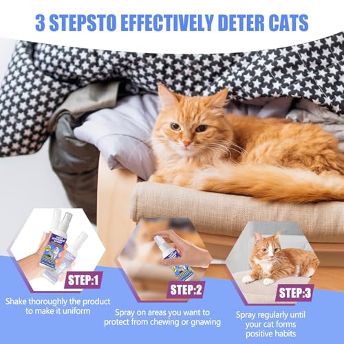 Image of Cat Deterrent Spray 2 Pack, Cat Scratch Deterrent Spray for Furniture Protection, Effective Anti-Scratch & Anti-Marking Training Aid with Natural - Safe & Non-Toxic for Cats and Kittens 7.0 fl.oz