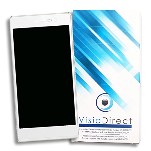 Per: Huawei P7 bianco Visiodirect Schermo Vetro Completo per Huawei P7 Bianco Touchscreen + LCD + Telaio