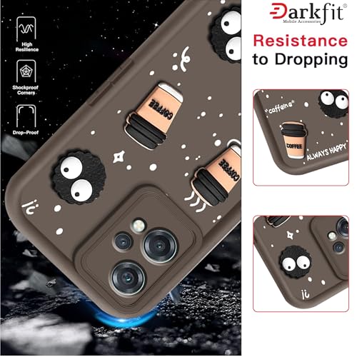 Image of Back Case Cover Compatible with OnePlus Nord CE 2 Lite 5G | Cute Fun Cartoon Ball 3D Coffee Silicone Case | Body Protection | Camera Protection | Shock Proof | Color Brown | Pack of 1