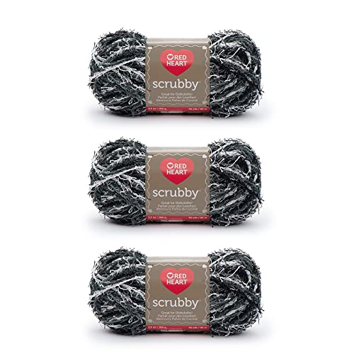 Red Heart Scrubby garn, 3-pack, marmor 3 st