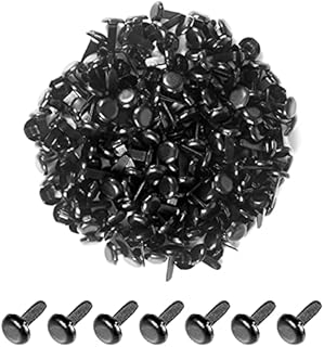 moinkerin 200 Pcs Split Pins Pastel Metal Brad Fasteners Mini Brads, Multicolor Round Brads for Paper Craft DIY Stamping Scrapbooking (Black, 8 X 12 mm)