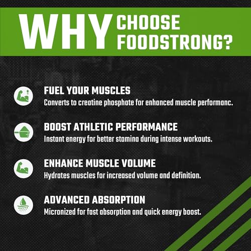 Image of Foodstrong Micronised Creatine Monohydrate Powder | 3g Creatine Per Serving | Kiwi Kick Flavour | Supports Muscle Strength & Performance - 316g (83 Servings)