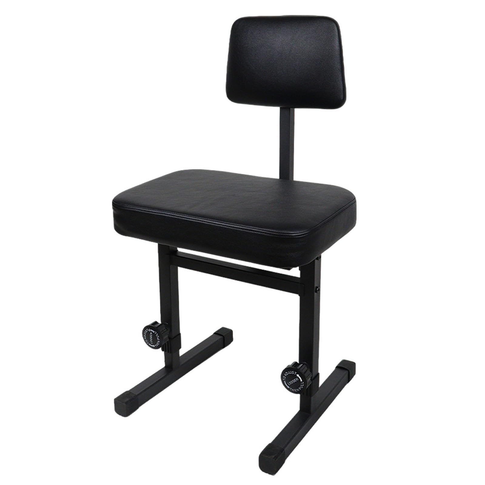 Banco de Piano Taburete Acolchado con Respaldo Silla de músico Resistente Asiento de Teclado Ajustable en Altura con pies de Goma Antideslizantes(A)