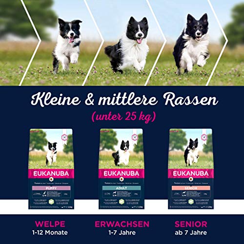 Eukanuba Welpenfutter mit Lamm & Reis für kleine und mittelgroße Rassen - Trockenfutter für Junior Hunde, 2,5 kg