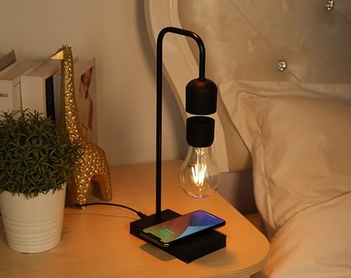 Miniatura 4 de DuliCube Lámpara de levitación magnética única con bombilla LED flotando en el control automático del cargador inalámbrico del aire