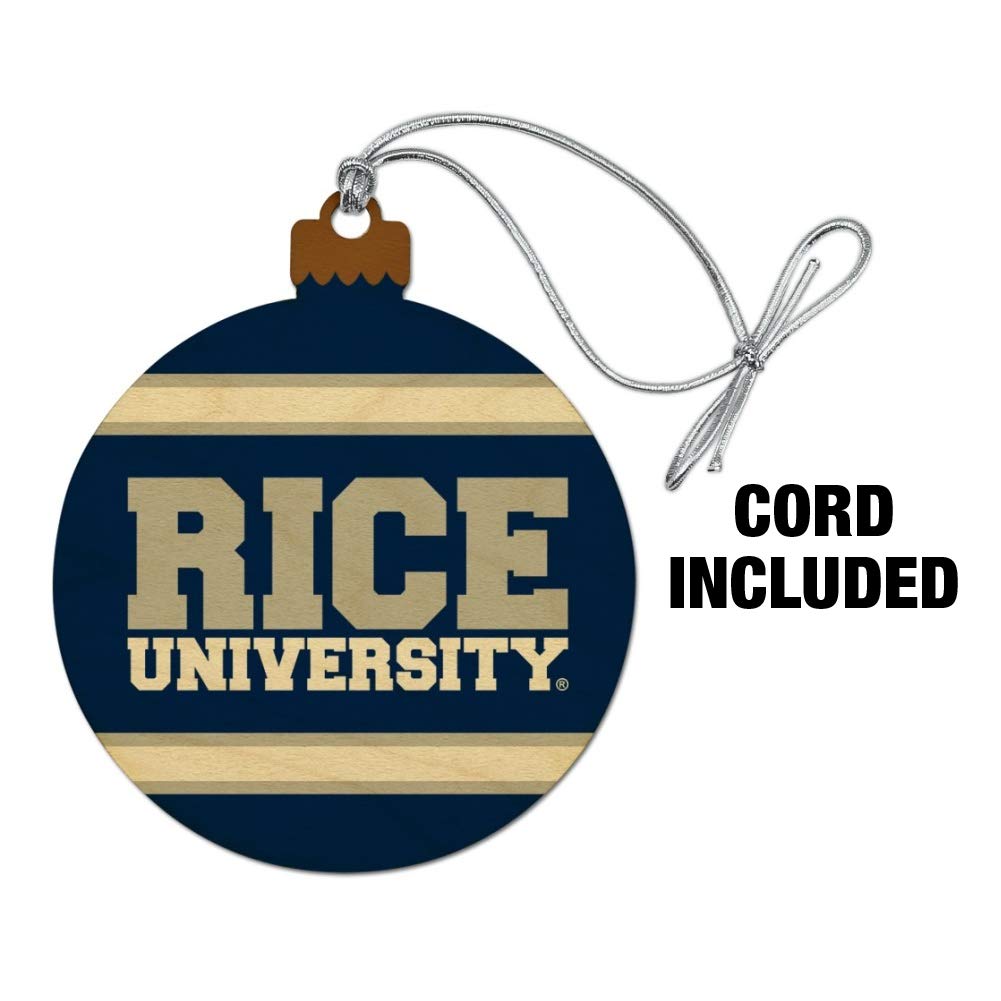 GRAPHICS & MORE Rice University Stripes Wood Christmas Tree Holiday Ornament