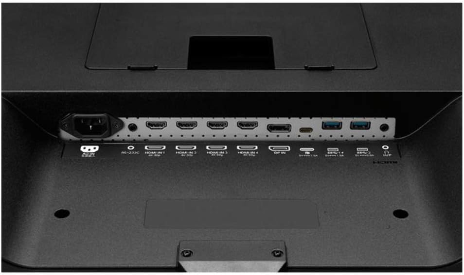 Close-up of the LG 43MU79-B monitor's input ports