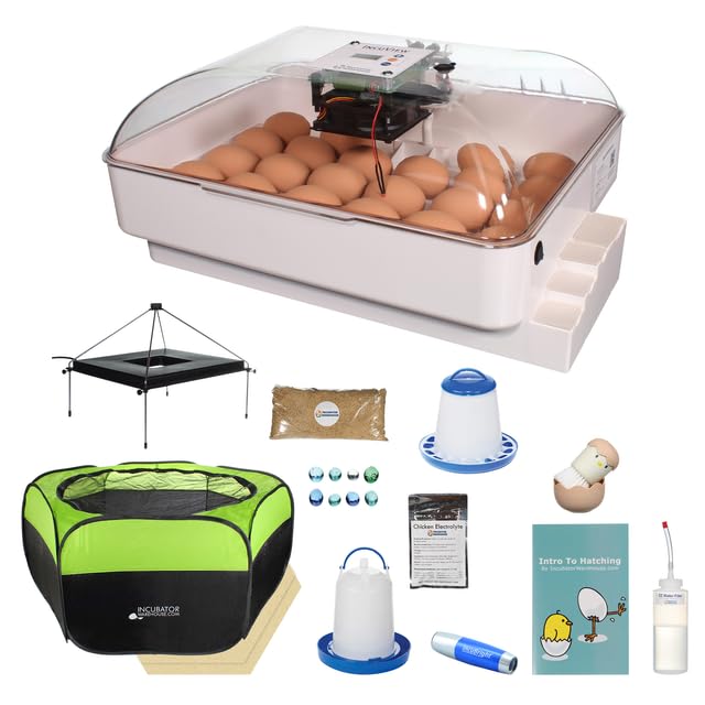 Incubator Warehouse IncuView 3 Pro All-in-One Automatic Egg Incubator with Ultimate Kit - Chick Incubator with Automatic Egg Turner for Hatching Chicken - Goose, Quail, Turkey, Chicken Incubator