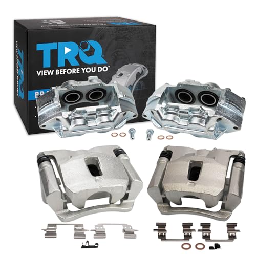 Image of TRQ Front and Rear Brake Caliper Set Zinc Coated Brackets Compatible with 2015-2019 Chevrolet Colorado 2015-2019 GMC Canyon