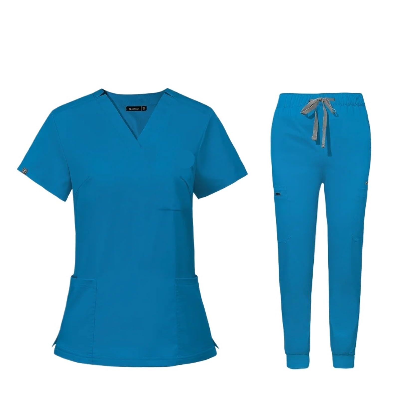 Scrub Uniforme for Sala operatoria Set di Scrub da Lavoro ospedaliero Forniture for Infermiere Tuta for chirurgia Dentale Abbigliamento da Lavoro(Blue,M)