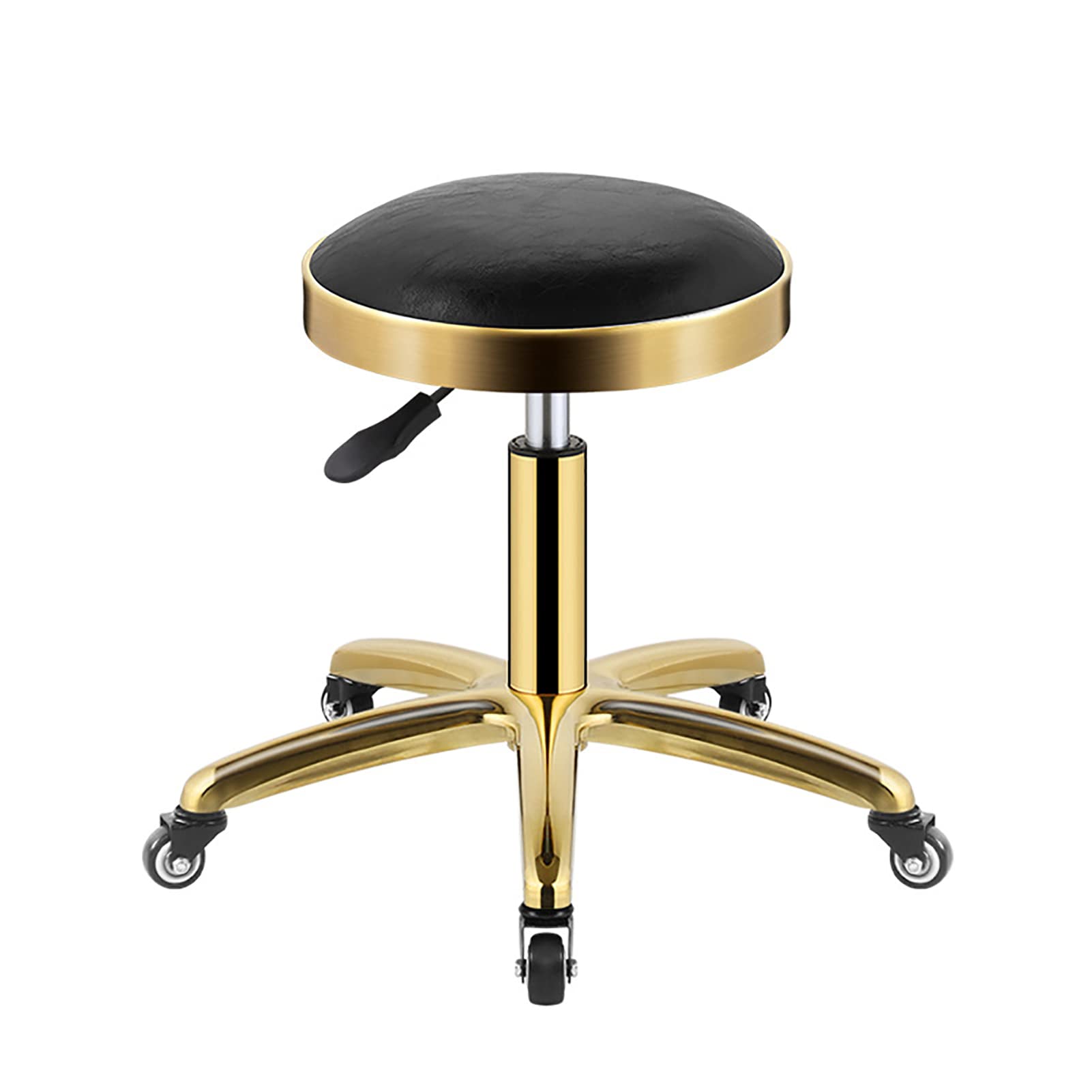 Tabouret roulant rond en cuir PU réglable pour bureau et dessin