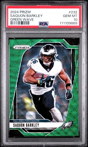 Saquon Barkley 2024 Panini Prizm Green Wave Football Card #232 Gr...