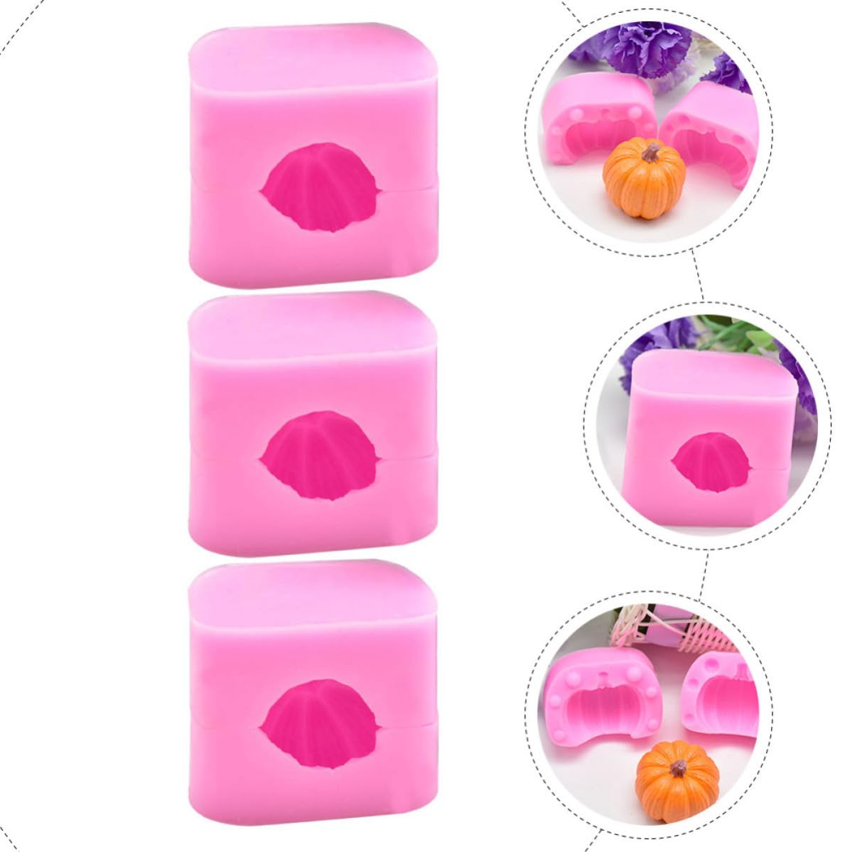 24 Piezas Molde de Silicona para Calabaza de Halloween, Rosa