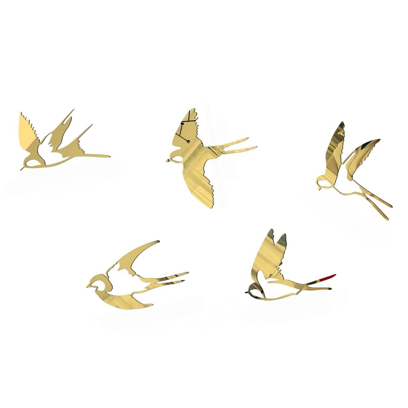 Carotoe Gold Mirrour Wall Sticker Removable Bird Wall Decal For Bedroom, Home, Living Room, Sofa Decors Bird Decal